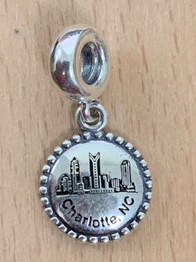 Pandora Charlotte, NC USA Travel Destination Dangle Charm, S925 Silver Bracelets